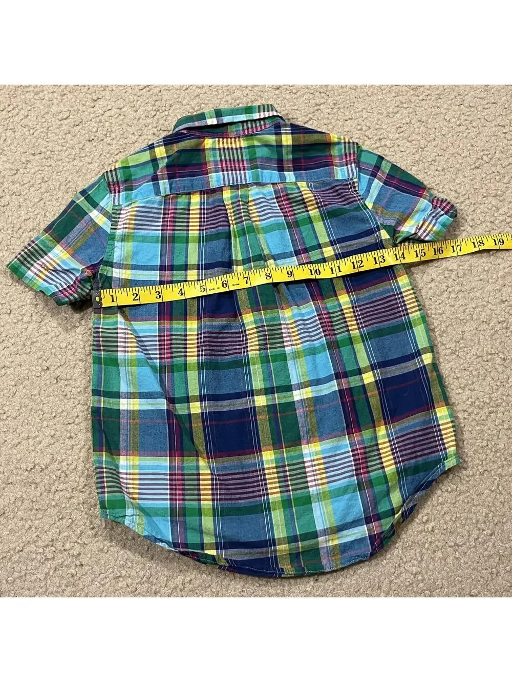 Ralph Lauren Boys Multicolor Plaid Short Sleeve Button Up Shirt Size 6